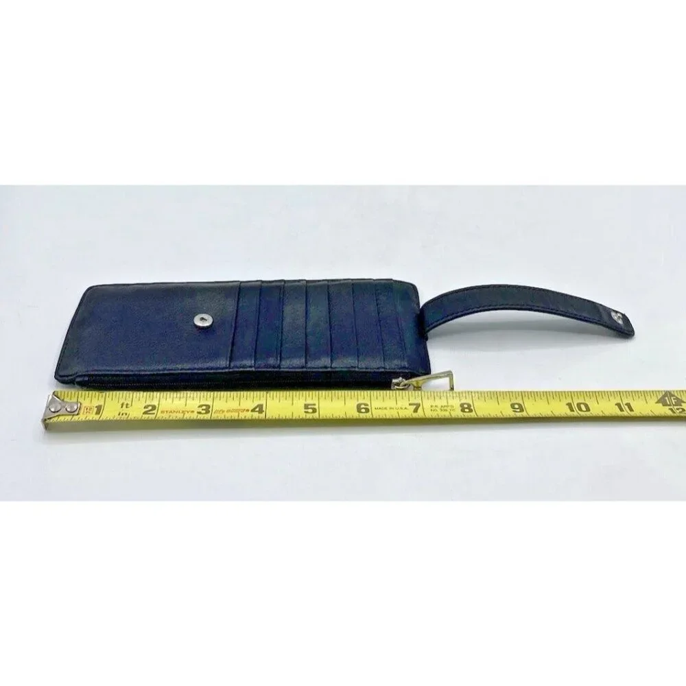 Lodis Black Leather Card Holder Wallet Case Zip Bill Compartment RFID Stacker